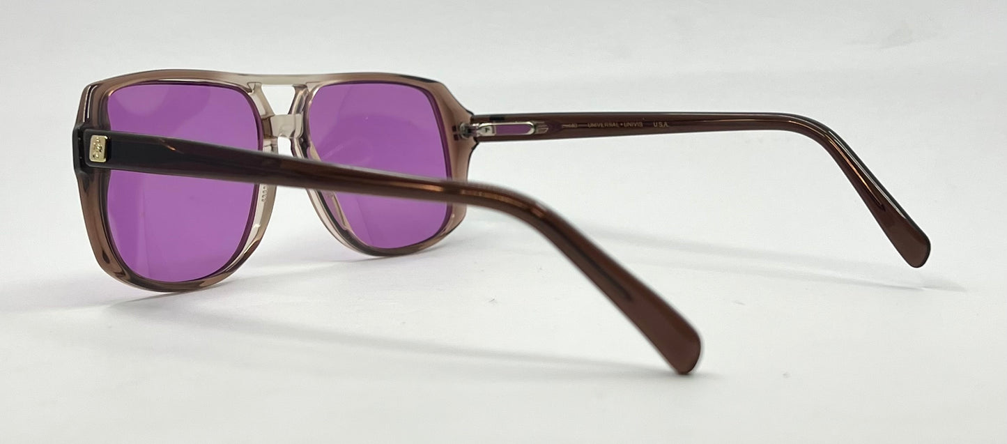 Universal Univis Bronzini-9 Vintage Sunglasses-New Purple Second Chance Custom Lenses
