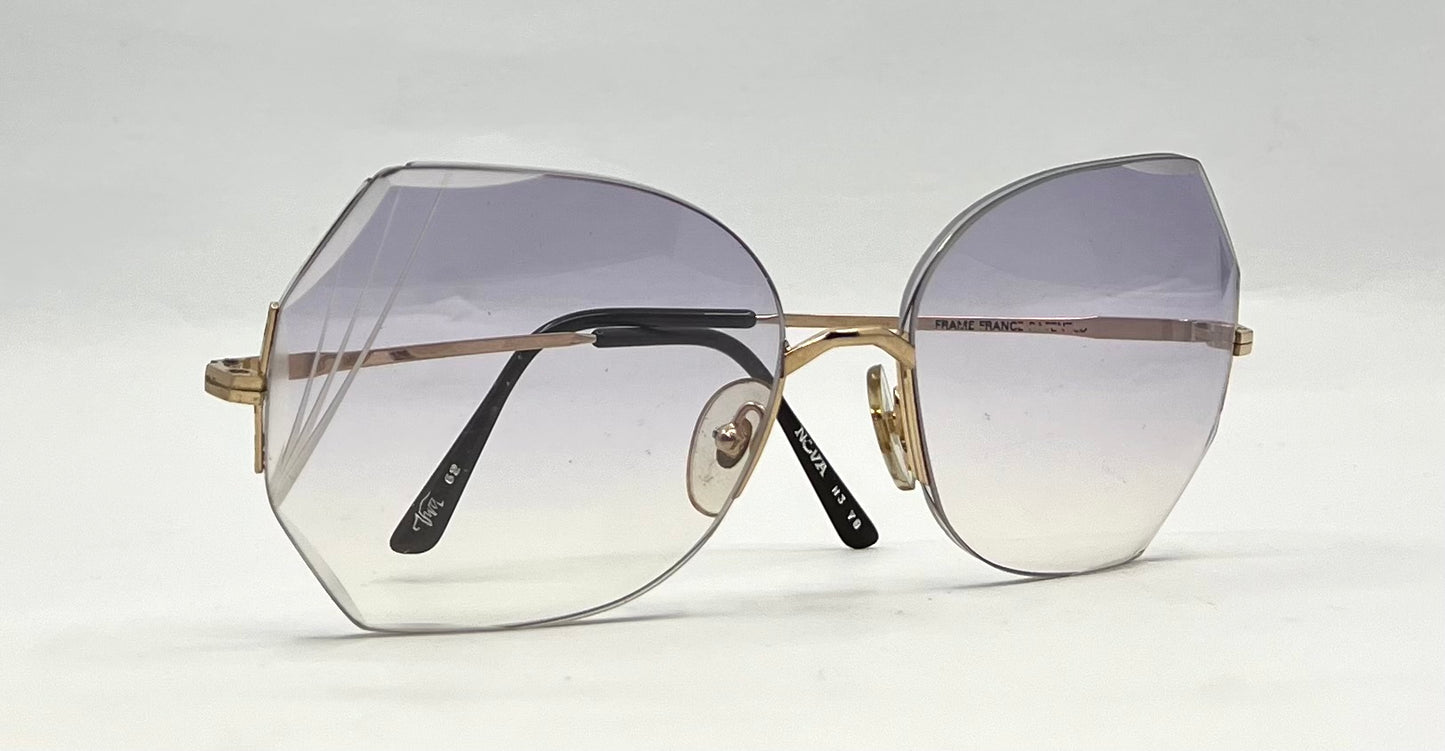 THIRA 62 Vintage 70s Frame-Rimless Geometric Sunglasses-Unworn-France