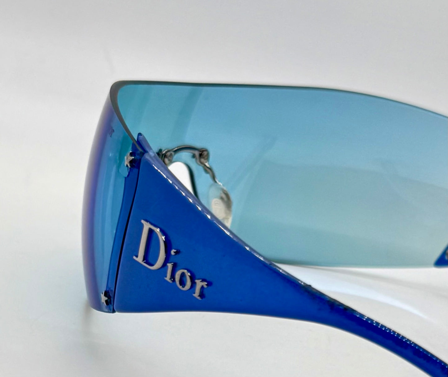 Christian Dior Golf W08 Blue Shield Sunglasses Italy Safilo Y2K Full Kit