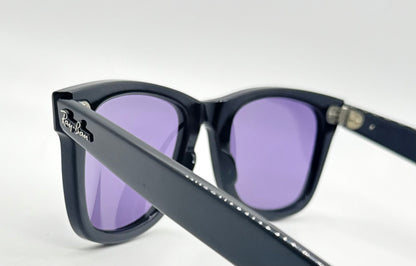 Ray-Ban RB5121 2000 Wayfarer Black w/ New Light Purple Custom Lenses–Full Kit