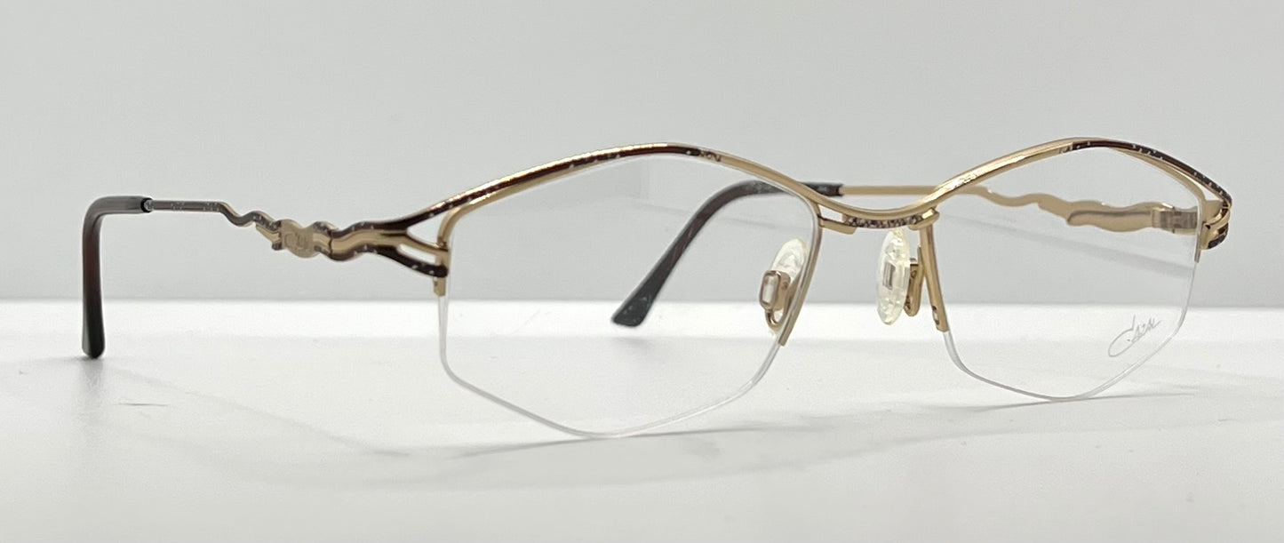 CAZAL 446 COL. 225 Vintage Eyeglass Frame-Made in Germany-Gold & Bronze Wire Semi-Rimless