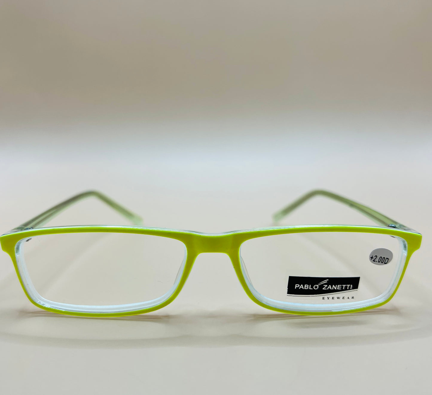 PABLO ZANETTI  GEOMETRIC NARROW READERS.  COMES IN THREE VIBRANT COLORS & VARIOUS MAGNIFICATION