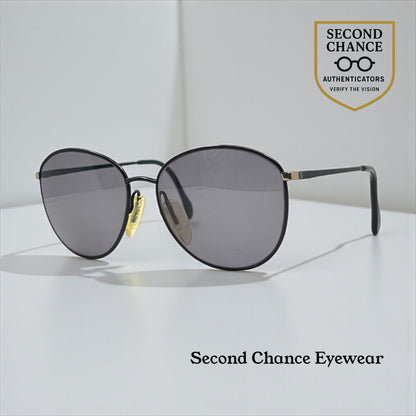 Zeiss 6595 4202 Vintage Sunglasses-New Solid Black Second Chance Custom Lenses-Unworn