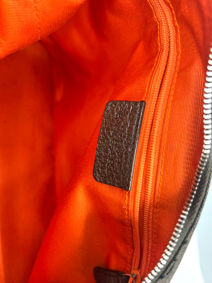 BVLGARI Logo Canvas Shoulder Bag Y2K VINTAGE with Silver Hardware