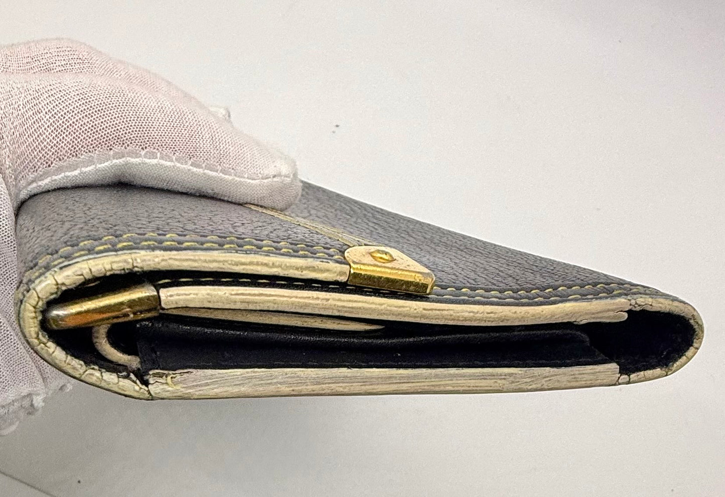 Louis Vuitton Vintage Navy Blue Leather Continental Long Wallet – France