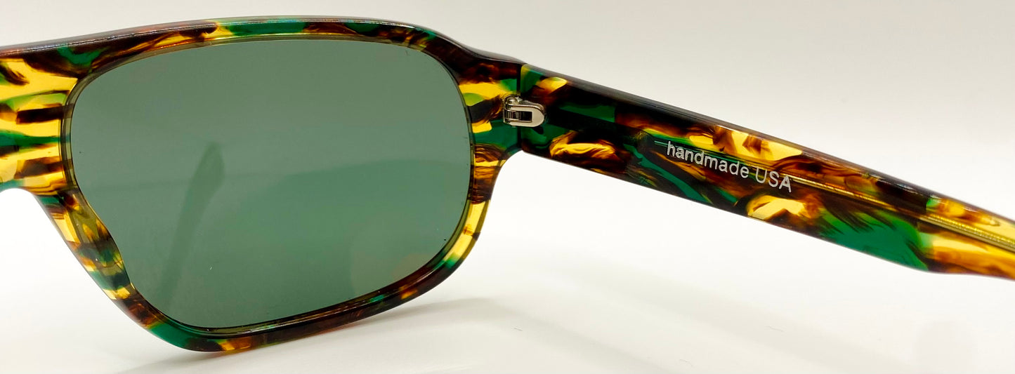 Deadstock Kala Eyewear - USA Made Green/Brown/Amber Tortoise Shell Sunglasses