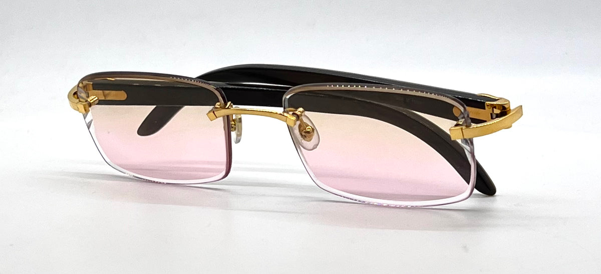Cartier CT0046O Gold/White Horn Buffs-New Custom Transition Lenses-Full Kit