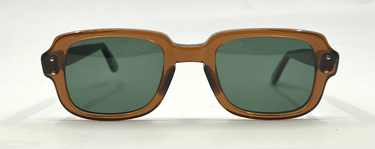 USS BCG 46-24 Vintage Military Frame-New Solid Green Second Chance Customs Lenses