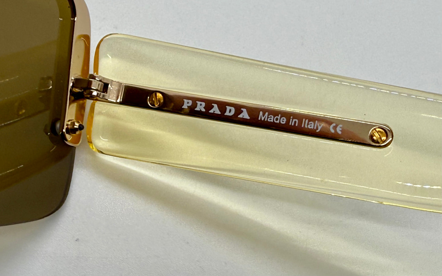 Prada SPR58B Rimless Vintage Shield Sunglasses Deadstock/Unworn-Italy