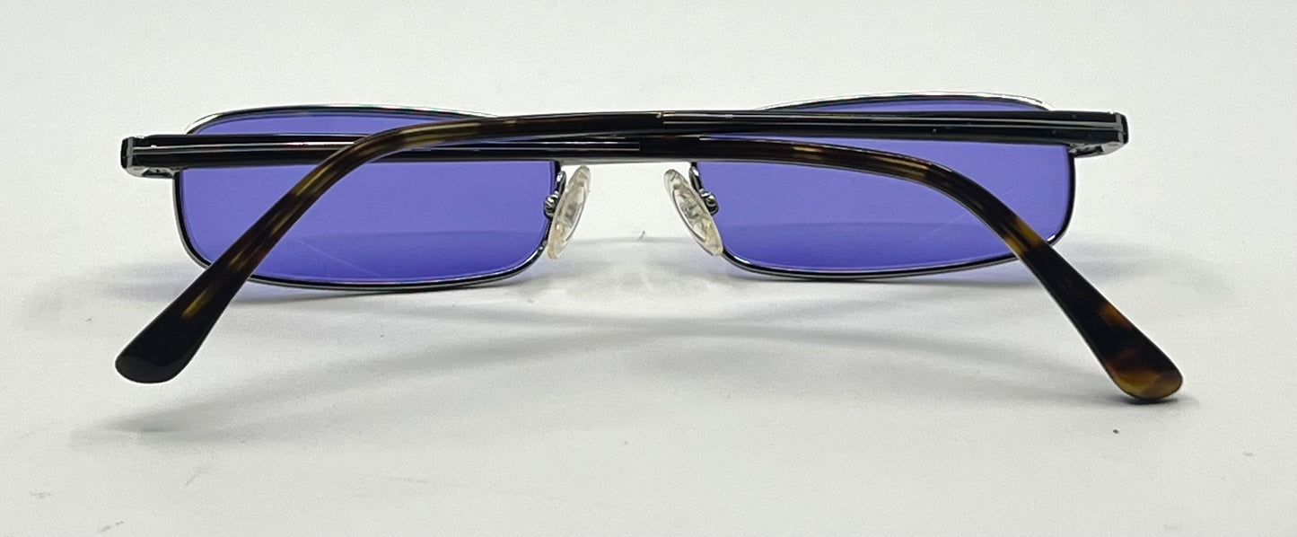 Giorgio Armani GA272-Y2K Vintage Sunglasses-New Solid Violet Blue Custom Lenses