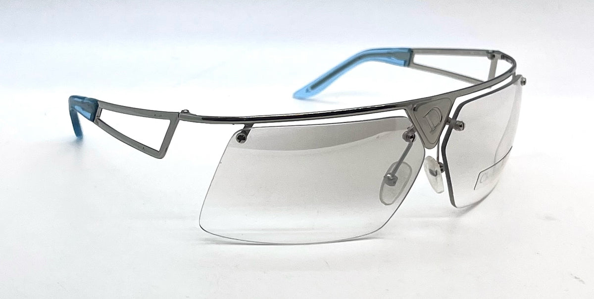 Dior Clubbing/S Vintage Y2K Vintage Silver/Blue Sunglasses-Unworn-Rare Italy