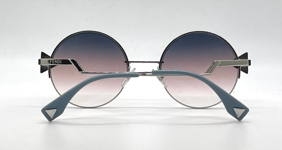 Fendi FF 0243/S RAINBOW Crystal Round Sunglasses Blue Pink Gradient Unworn Italy
