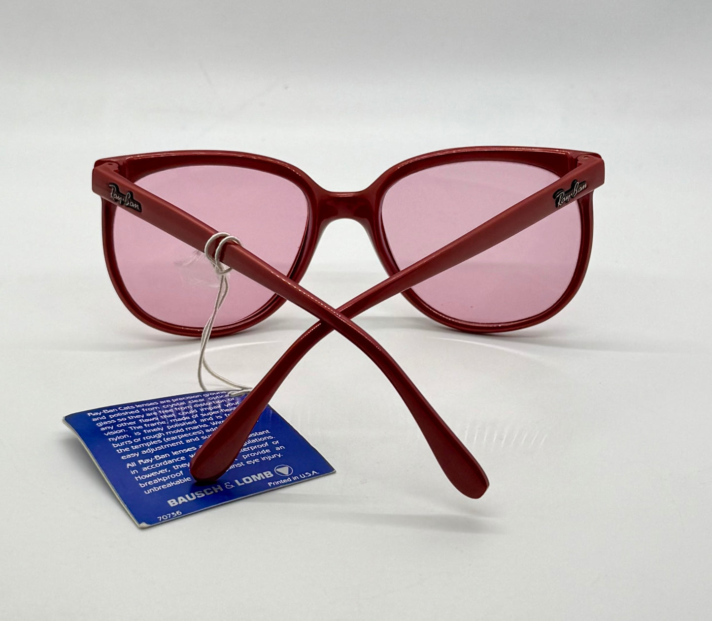 Ray-Ban CATS 1000 Red 1980s-B&L Changeable Rose Lenses-Vintage-France-UNWORN