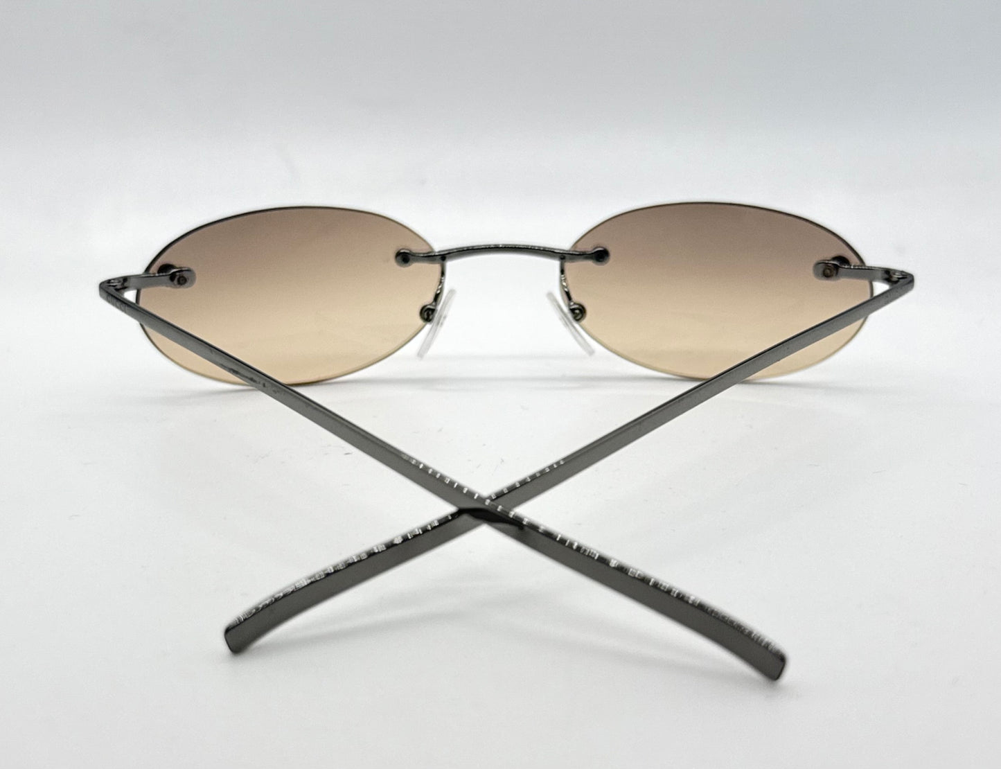 Gucci Gg1714|S 6Lb6P Rimless Oval Sunglasses 51-19-135 Deadstock Y2K Vintage