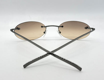 Gucci Gg1714|S 6Lb6P Rimless Oval Sunglasses 51-19-135 Deadstock Y2K Vintage