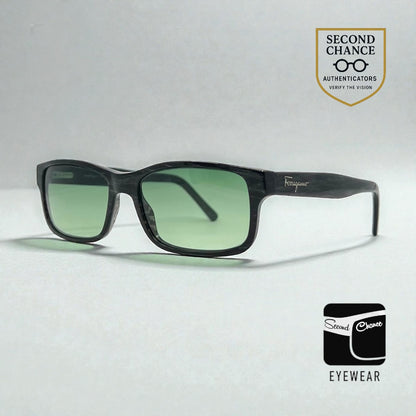 Salvatore Ferragamo 2669 593 Sunglasses w/New Solid Green Custom Lenses-53mm-Italy