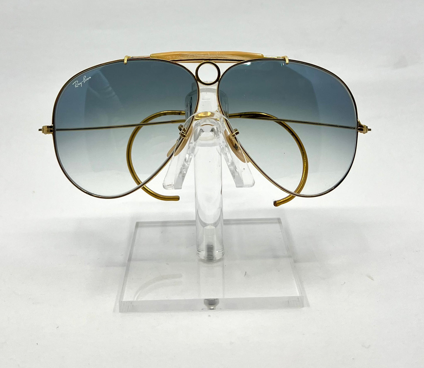 B&L Ray-Ban Shooter 62mm Vintage Gold Aviator-New Custom Lenses – Cable Temples-UNWORN