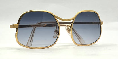 RPS Italy Gold Metal Vintage Sunglasses-New Blue Gradient Custom Tinted Lesnes