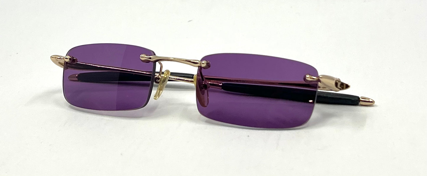 Oakley “Spike Jacar” 11-812 Rimless Sunglasses-New Purple Custom Lenses-Japan
