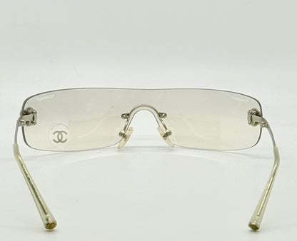 Chanel 4086 C.124/6Y Vintage Shield Sunglasses – Deadstock/Unworn-Camellia Silver