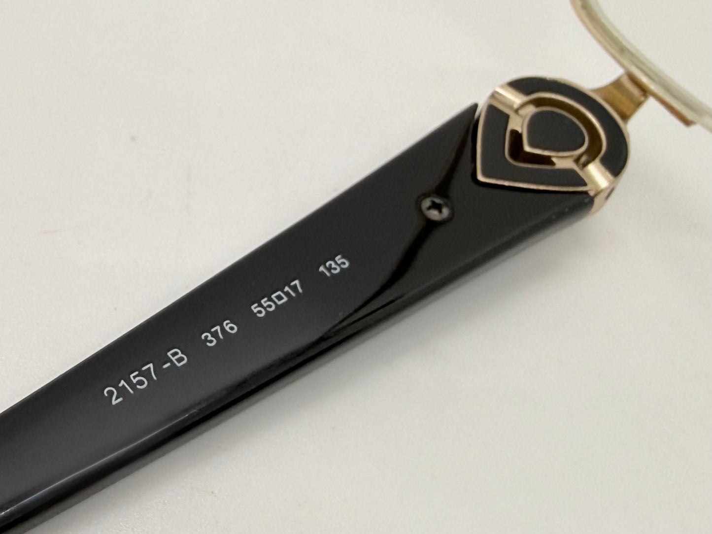 BVLGARI BB2157-B 376 Optical Frames Half Rim Gold Black Italy 55-17-135 w/ Case