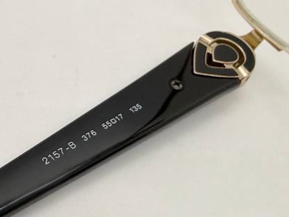 BVLGARI BB2157-B 376 Optical Frames Half Rim Gold Black Italy 55-17-135 w/ Case