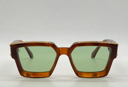 Louis Vuitton 1.1 Millionaires Z3401W Crystal Brown Green Lens Sunglasses