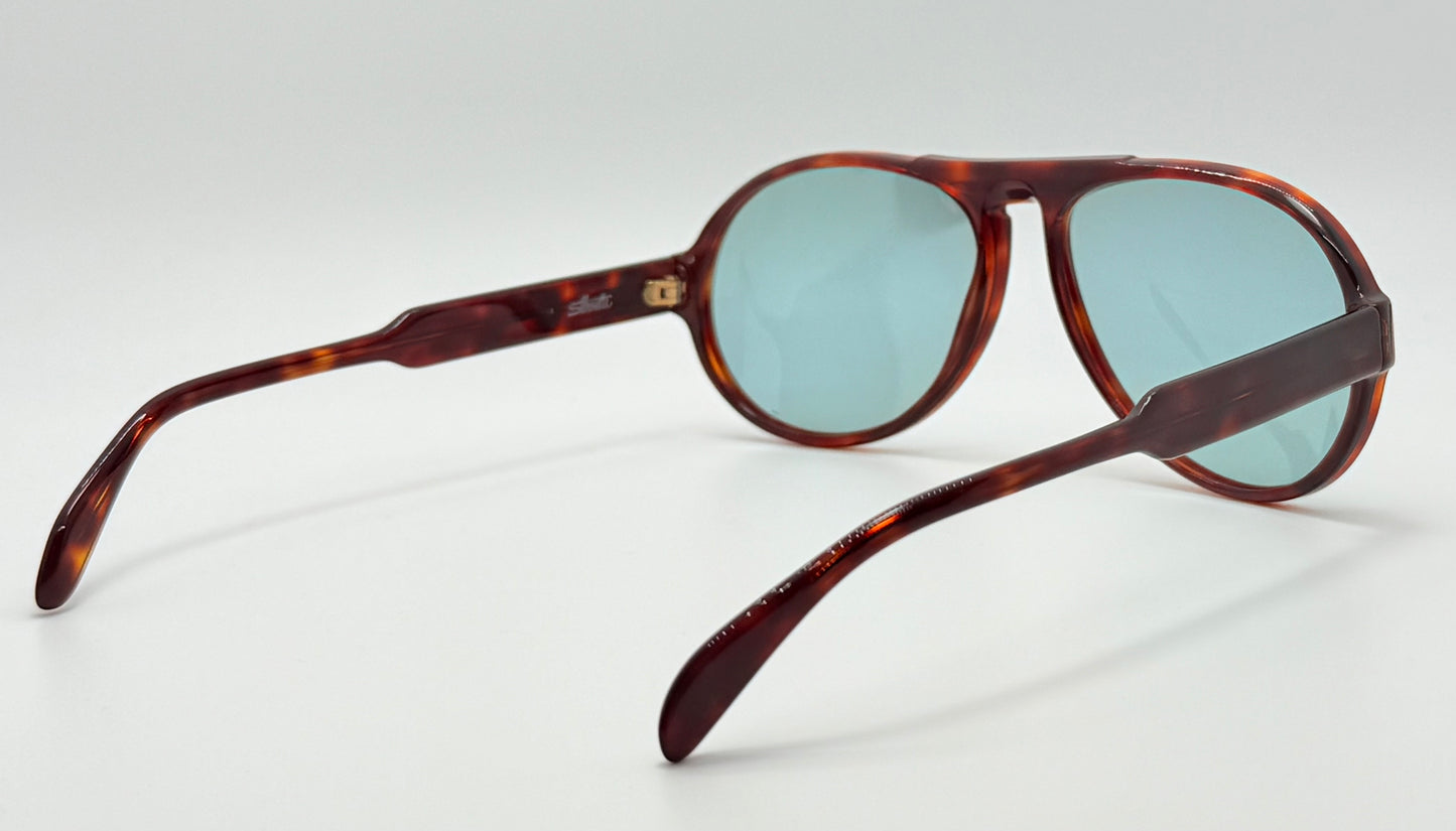 Vintage Silhouette M2095 Keyhole Aviator-Tortoise Acetate & Custom Aquamarine Lenses