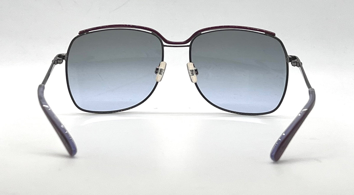 Hogan HO49 Gunmetal Purple Butterfly Sunglasses-Grey Lavender Gradient Lenses-Unworn