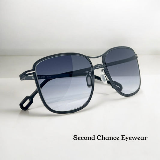 ODETTE Lunettes CAINE M1101-Matte Black/Dark Grey-Grey Gradient Lenses-57mm-Brand New
