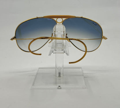 B&L Ray-Ban Shooter 62mm Vintage Gold Aviator-New Custom Lenses – Cable Temples-UNWORN