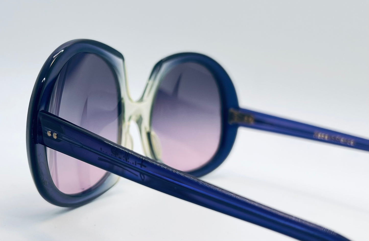 Vintage Emilio Pucci Sunglasses - Unworn New Old Stock (NOS) - Gradient Blue & Clear Frames