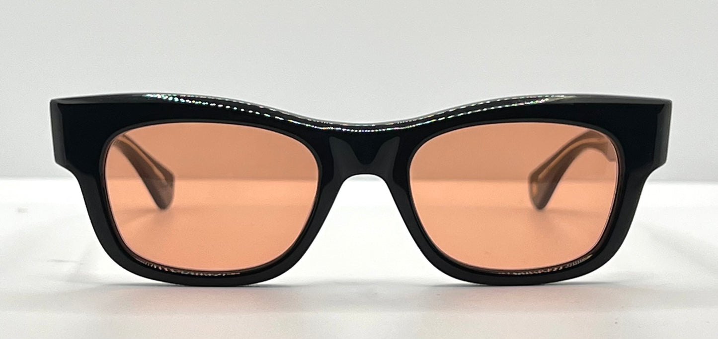 Garrett Leight California Optical WOZ BK Sunglasses–Black Frame-Cherry Tinted Lenses– Brand New-Full Kit