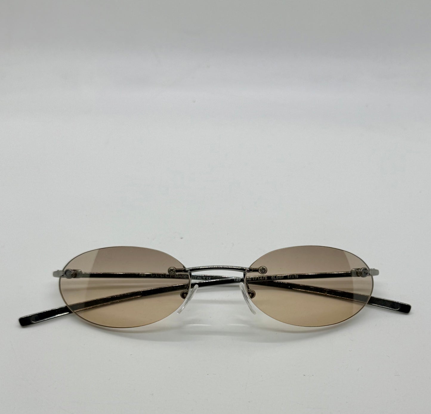 Gucci Gg1714|S 6Lb6P Rimless Oval Sunglasses 51-19-135 Deadstock Y2K Vintage