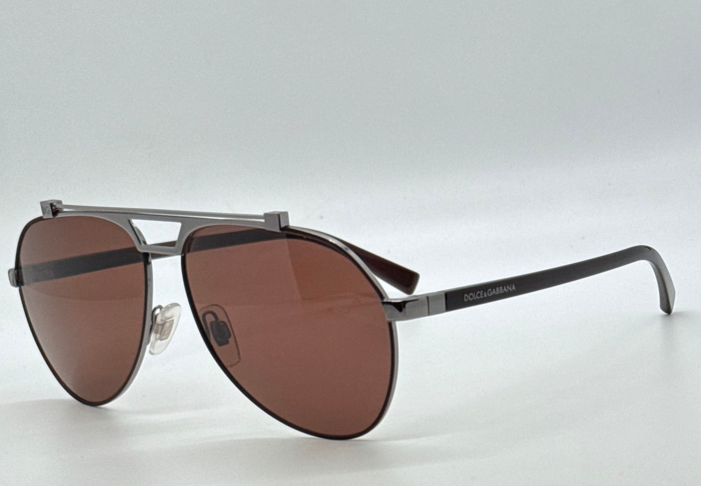 Dolce & Gabbana DG2149 1315/73 61mm-Gunmetal Brown Aviator-Sunglasses-Italy-Full Kit