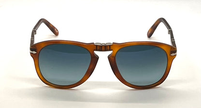 Persol 714SM Steve McQueen Light Havana Blue Sunglasses Unworn Case Made Italy