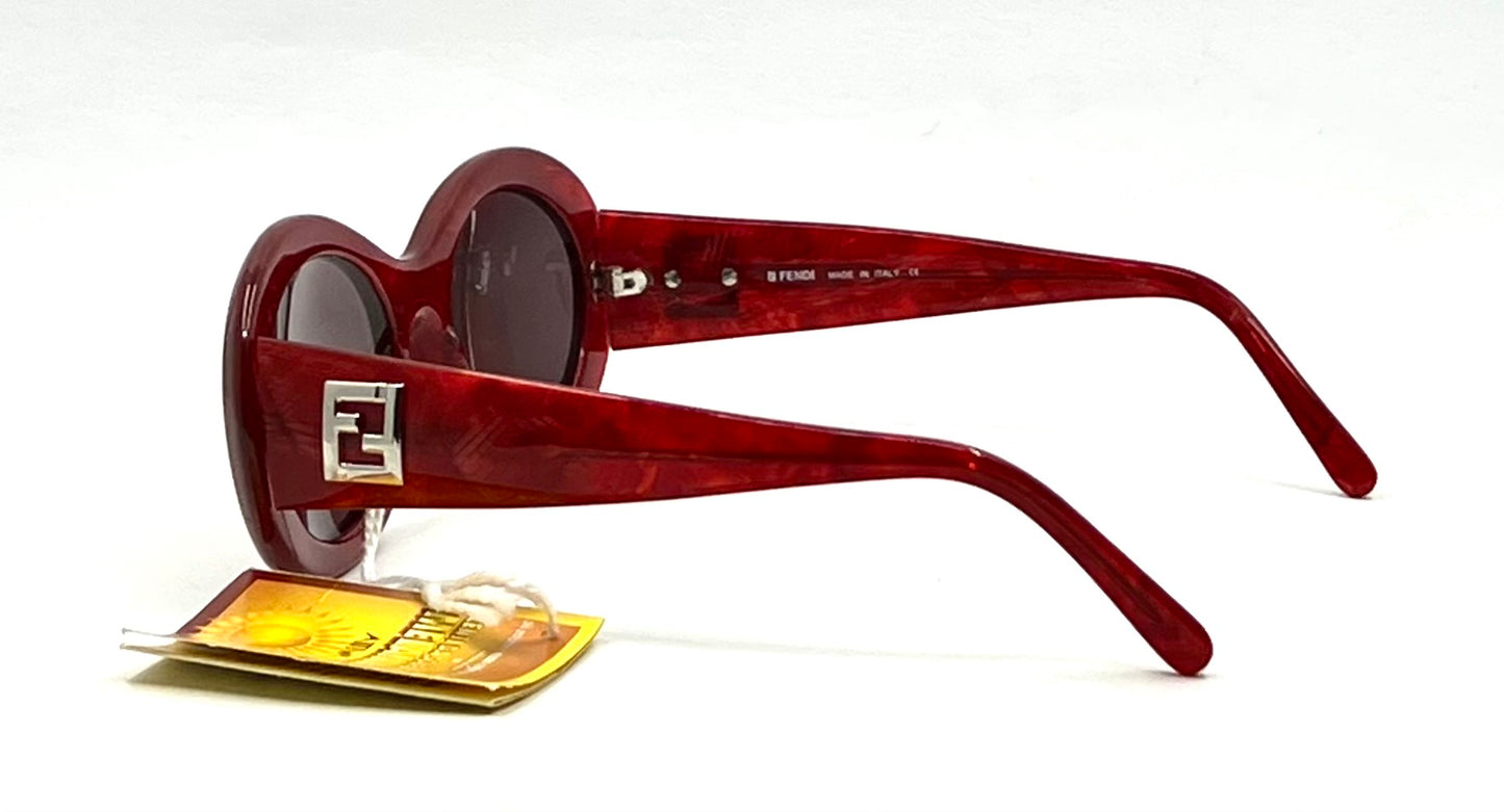 Fendi SL 7555 Z02-Red Logo-VINTAGE Sunglasses Made in Italy-Unworn