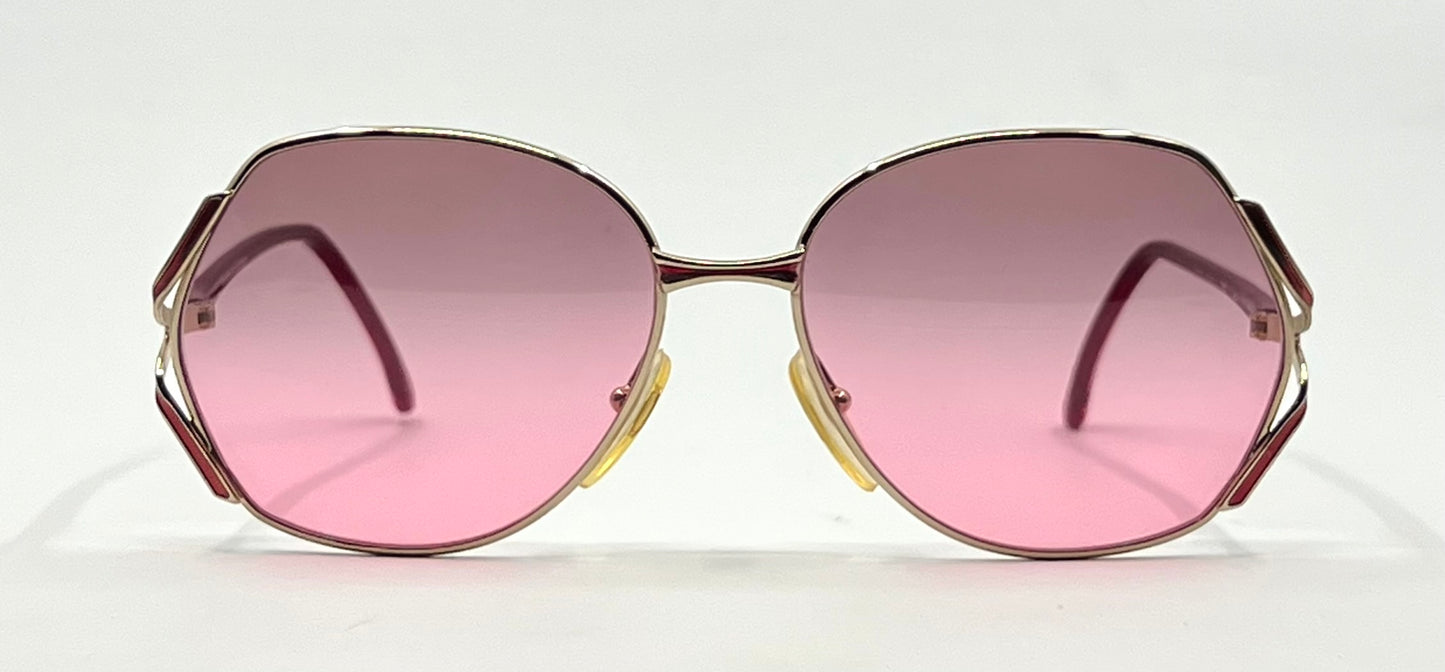 Euroline Exclusive 469 0V55 Vintage Sunglasses-New Pink/Gold Custom Gradient Lenses