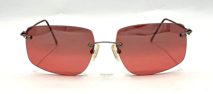 JBK 21.2-Rimless Italian Design Sunglasses-Rose Solid Tint Lens 46-20