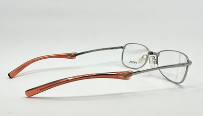 Prada VPR 76C Vintage Eyeglasses-Full Rim-Silver Orange Tips-Unworn-Made in Italy