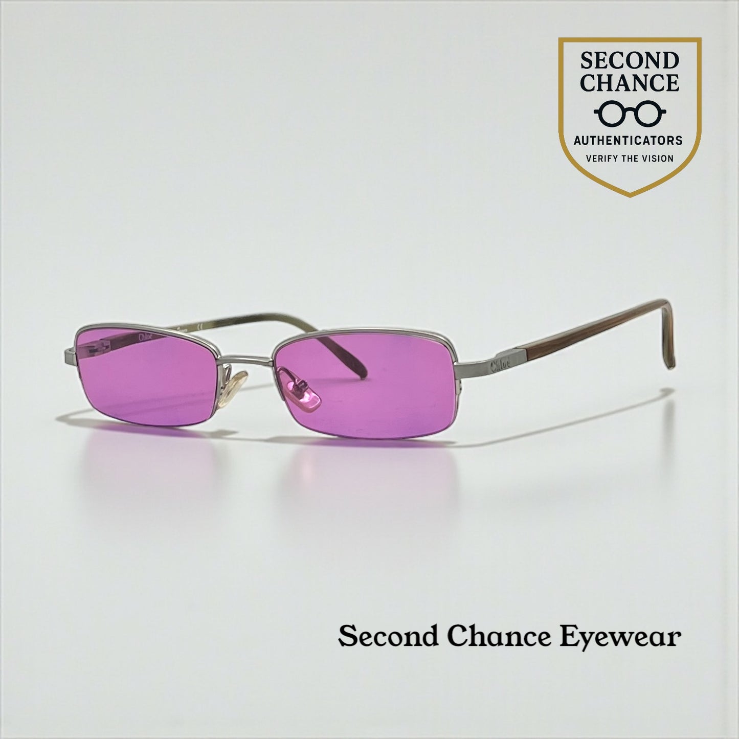 Chloé CL1105 Y2K Vintage Sunglasses w/New Solid Purple Custom Lenses-France