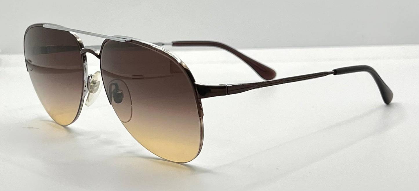 Marchon Marcolin 908/H2 Half-Rim Sunglasses w/New Custom Tobacco Gradient Tinted Lenses