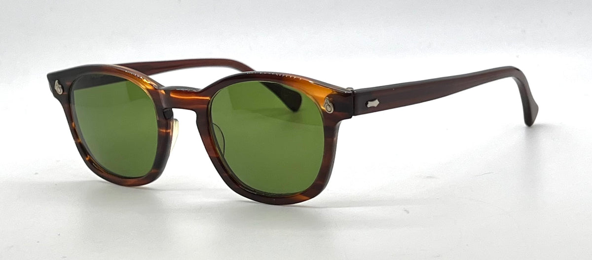 American Optical Vintage Hinge Wellington Tortoise-New Custom Green Lens Sunglasses