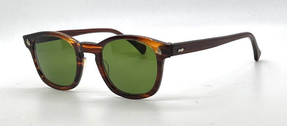 American Optical Vintage Hinge Wellington Tortoise-New Custom Green Lens Sunglasses
