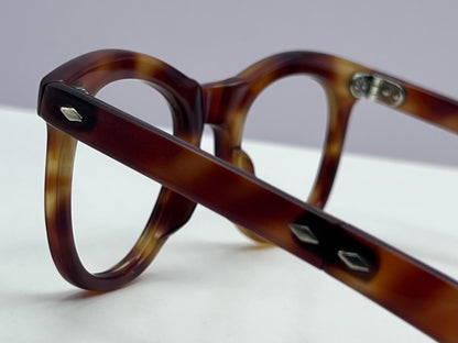 Late 60's NOS Thick French Panto Style Eyeglass Frames with Folding Temples