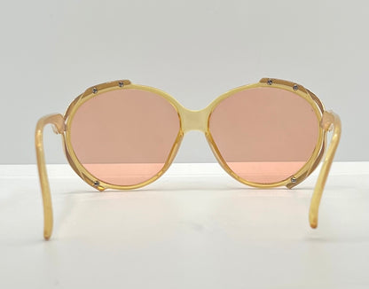 Vintage Christian Dior 2189 Sunglasses-Crystal Honey Optyl w/New, Custom Rose Lenses