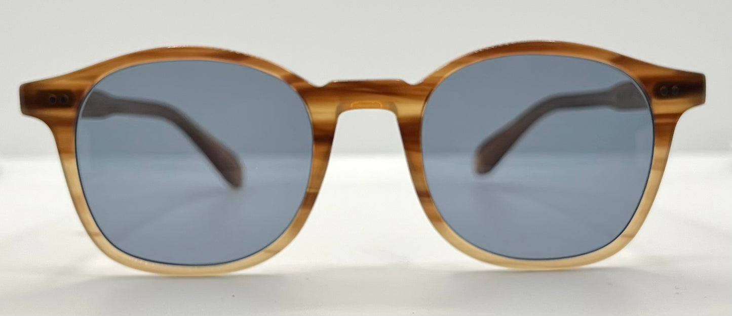 Garrett Leight Riley BTF Sunglasses w/New Pacific Blue Custom Lenses-Full Kit-Unworn-48mm