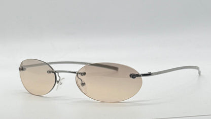 Gucci Gg1714|S 6Lb6P Rimless Oval Sunglasses 51-19-135 Deadstock Y2K Vintage