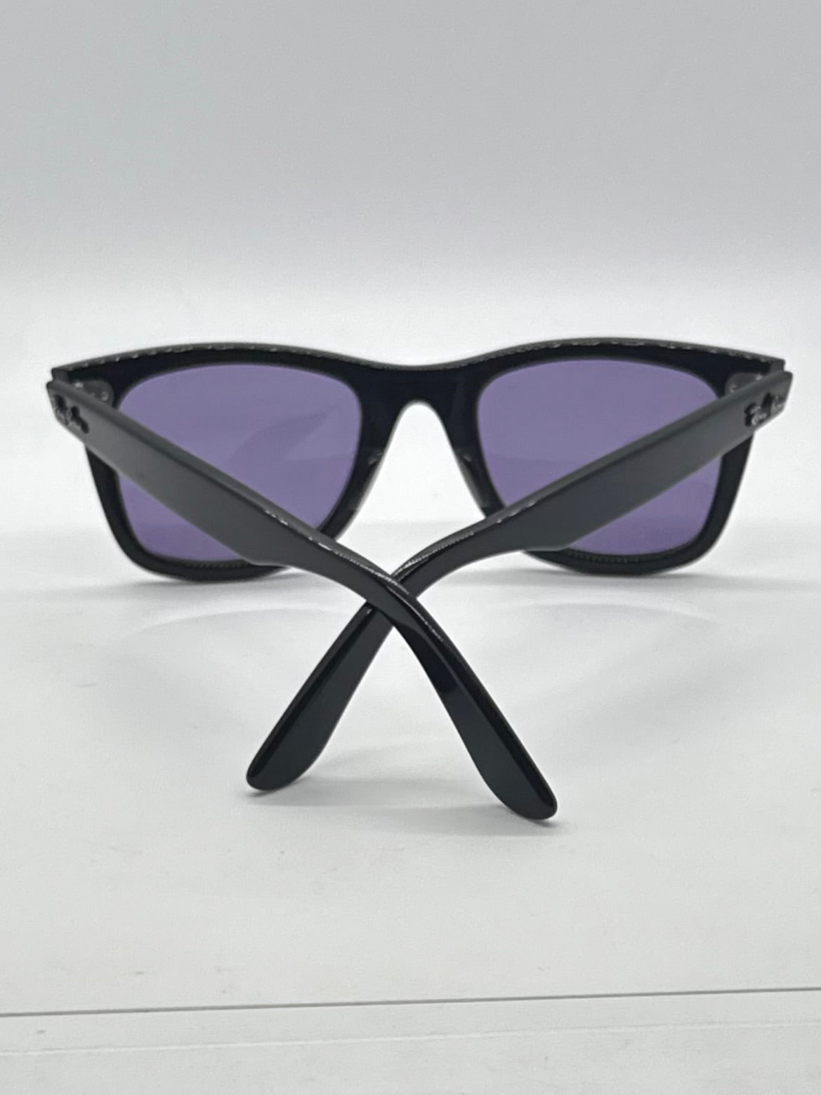 Ray-Ban RB5121 2000 Wayfarer Black w/ New Light Purple Custom Lenses–Full Kit