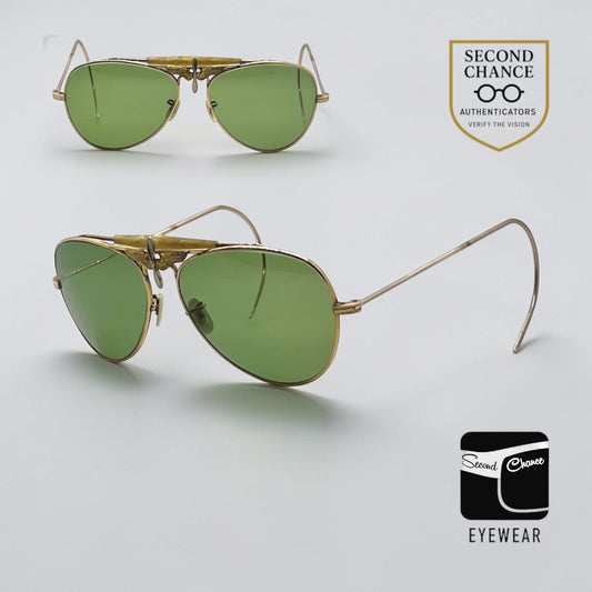 Art-Craft Winged Propeller Aviator-12K GF-Mother-of-Pearl VINTAGE Sunglasses